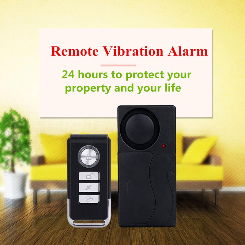 [AUSTRALIA] - Mengshen Wireless Anti Theft Vibration Door Window Alarm Motion Sensor with 2 Remote Control Burglar Alarm for Bicycle EBikes Scooter Car 110dB Loud (4 Sensors with 2 Remote Control) 