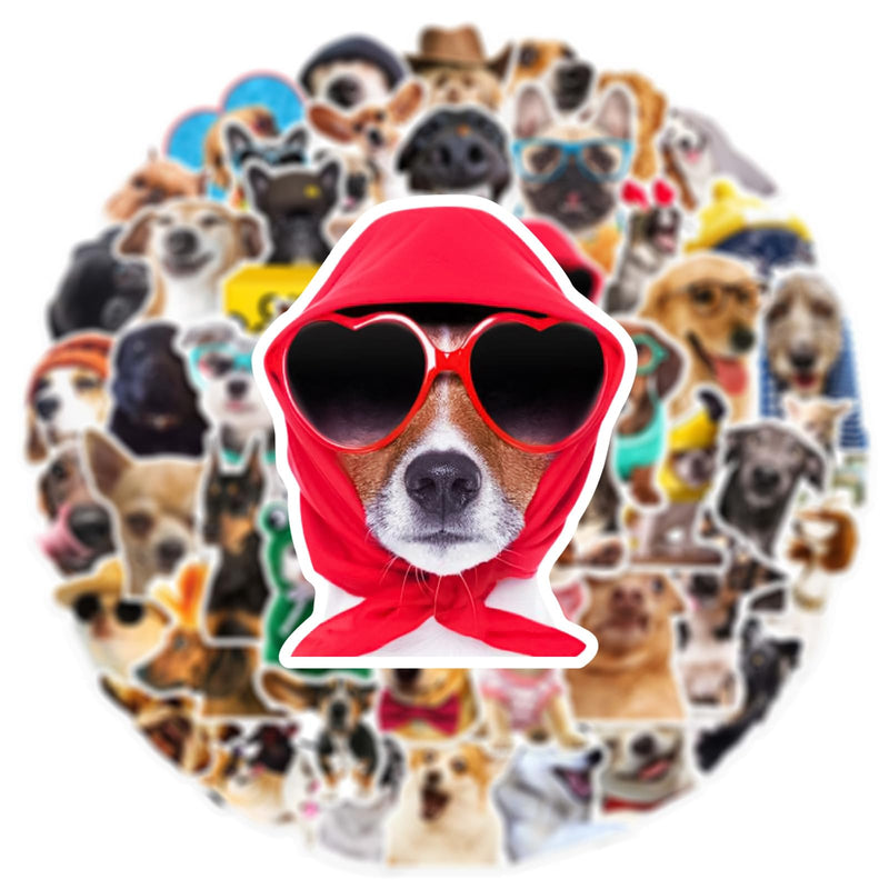 [AUSTRALIA] - 50 PCS Funny Dog Stickers Cute Animal Sticker for Journaling Laptop Scrapbook Water Bottles Guitar Suitcase Phone Snowboard Waterproof Vinyl Gifts for Women Girl Kids Adult Teens Brown 