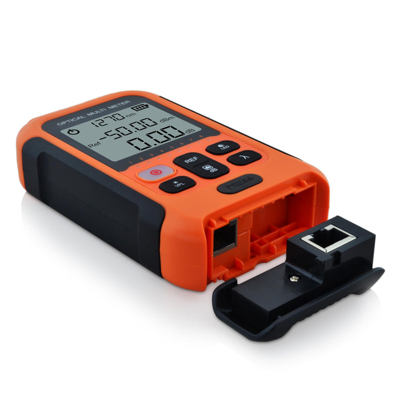 SKYSHL 800~1700nm -50~+26dBm Optical Power Meter and 650nm 30km VFL FTTH Optical Fiber Power Meter with 2.5 mm Universal Plug and FC/UPC-LC/UPC Adapter-SS103PVC12 SS103PVC12(800~1700nm -50~+26dBm)