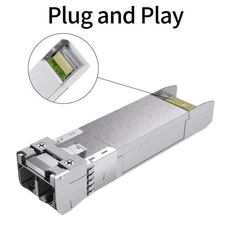 2Pack 10G SFP+ LC Module, 10GBase-SR Multi-Mode Ethernet Transceiver, 850nm MMF up to 400m – Compatible with Cisco, Meraki, Ubiquiti, Mikrotik, Netgear, HPE, TP-Link, Aruba and More 2PCS 10G SFP to LC Multi-Mode