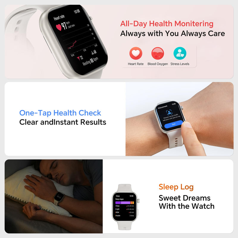 HONOR Choice Watch 2i, 1.85 inch AMOLED, Bluetooth Calling Smart Watch, 14 Days Battery Life, Compatible with Android and iOS, Heart Rate Monitor Smartwatch, IP68, Black