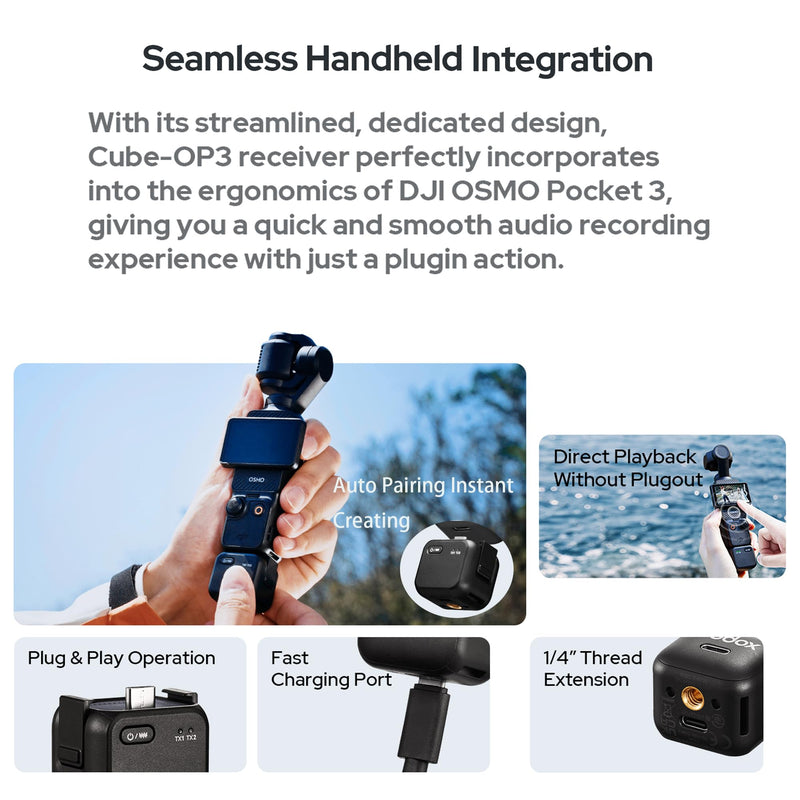 GODOX Cube-OP3 Kit 2.4GHz Wireless Microphone System for DJI OSMO Pocket