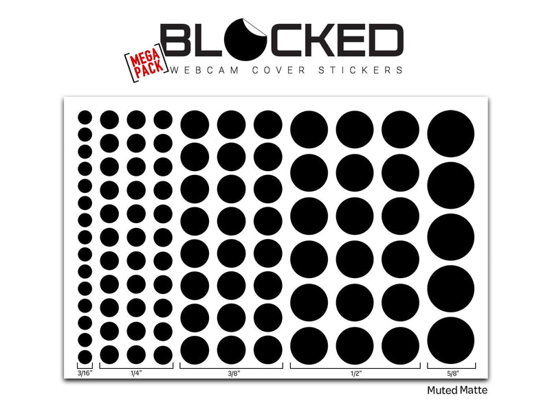 Webcam/Camera Vinyl Covers | 95 Low-Tack Restickable Webcam Sticker | 5-Sizes | Black 95-Pack (Muted Matte) Black 95-pack | Muted Matte