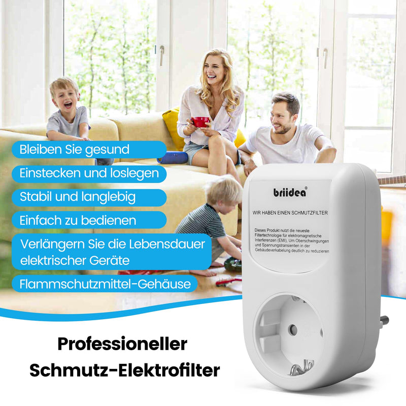 [AUSTRALIA] - briidea Mains Filter Adapter Plug, Universal Broadband Mains Filter, Healthy Environment & Longer Device Life through High Frequency Noise Filtration 