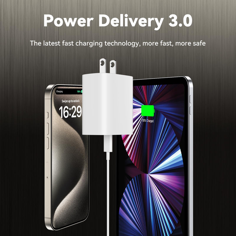 i Phone 15 Charger Fast Charging, iPad Charger 10 FT Long USB C to C Charging Cable Cord with 20W iPhone Fast Charger Block for iPhone 15/15 pro/15 pro max/15 Plus, iPad Pro11/12.9/air 5/4, Samsung white 10FT