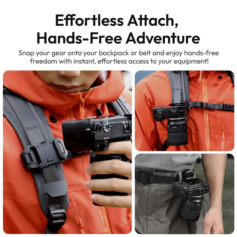 [AUSTRALIA] - ULANZI Camera Backpack Strap Clip,w Plate Quick Release System, Compatible w Uka QR Plates, for Sony, Nikon, Fuji, DSLR Action Cam Mount, Bearable Load up to 10kg【Not Compatible w F38/Arca System】 