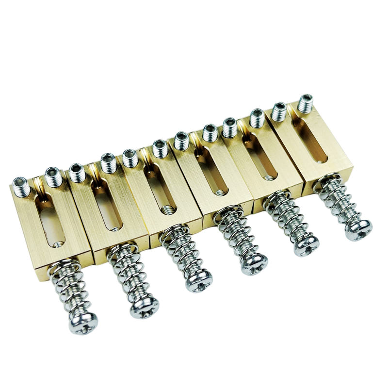 Kaynes 6PCS 10.8mm Guitar Bridge Saddles – Brass Tremolo Bridges Saddle for Fender Telecaster Tele TL Stratocaster Strat ST Style Electric Guitar Replacement (10.8MM)