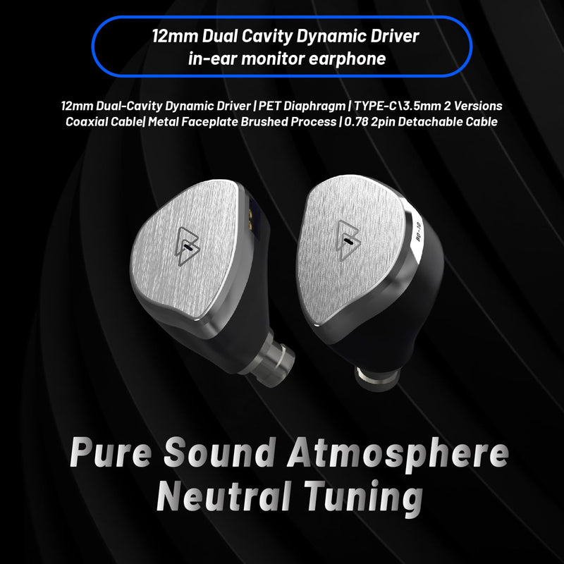 BQEYZ BQ10 Wired in-Ear Earbuds, 12mm Dynamic Driver, Type C with Mic | Gaming & Monitor Earphones with Remote Control, 3.5mm Compatible, High Fidelity Sound for Smartphones Silver