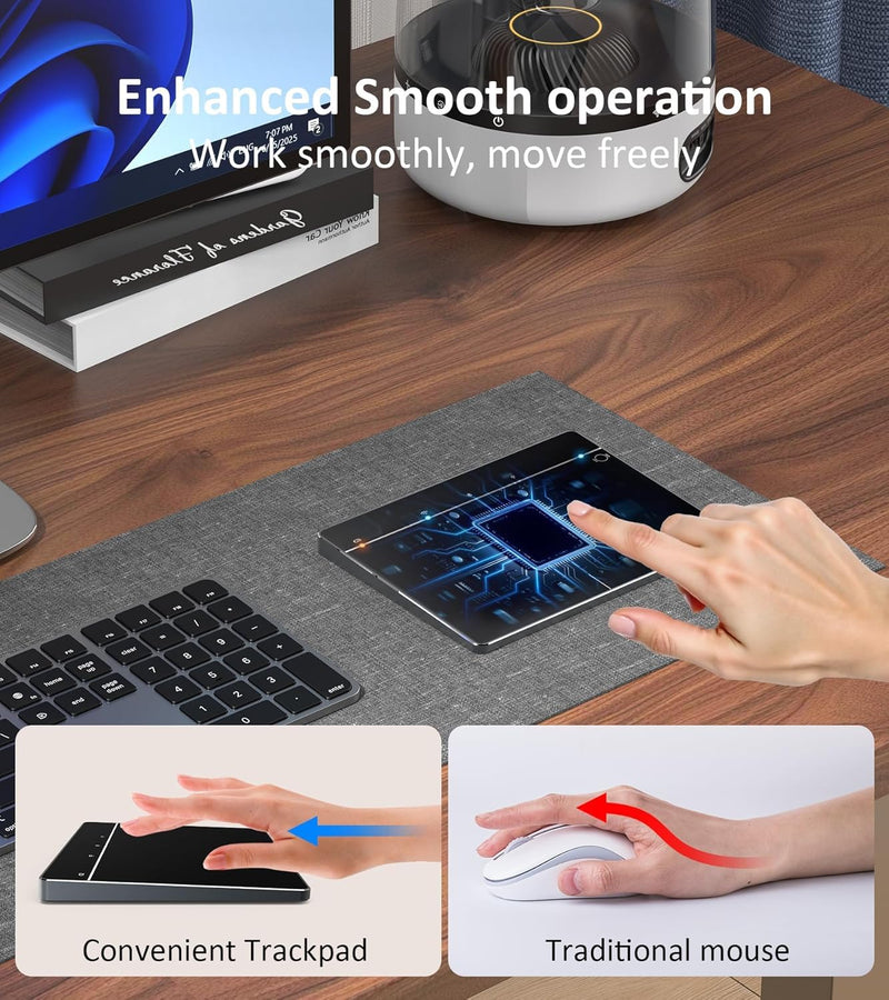Wireless Trackpad Multi-Touch Surface Bluetooth Touchpad with High Precision Navigation for Windows10/11/Desktop/Laptop/Notebook Computer PC (MG3 Black) MG3 Black