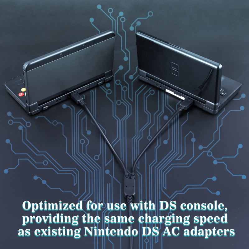 Funturbo All-in-1 DS Charger, 3DS DS Lite Charger Cable USB Charging Cord for Nintendo 3DS/3DS XL/2DS/2DS XL/DSi/DSi XL/DS Lite (2 Pack)