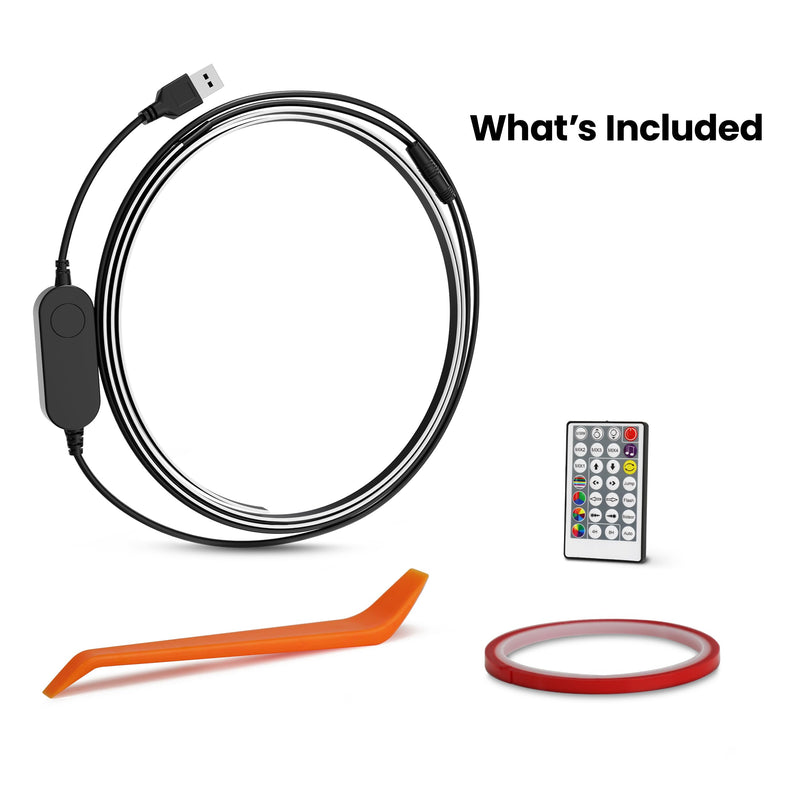 Feit Electric 5ft Indoor LED Light Strip, Dimmable, 0.1-Inch Wide, Multi-Color Chasing, USB-Powered, Filling & Stacking Patterns for Car Dashboards, Desks, Shelves & Furniture, TAPE60/TCOB/RGB/USB RGB (Red, Green, Blue)