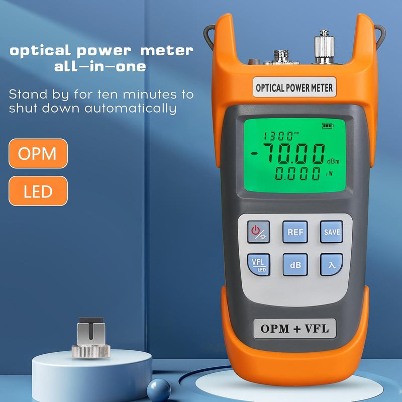 A-G710B Fiber Optic Power Meter Integrated Machine 30-70~+10dbm with LC Adapter SC/FC/ST Interface Adapter Fiber Optic Cable Tester Optical Power Meter