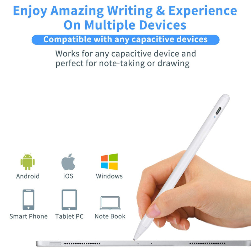 Active Stylus Pencil for Dell 2 in 1 Laptop Pencil, Evach Capacitive High Sensitivity Digital Pencil with 1.5mm Ultra Fine Tip Stylus Pencil for Dell 2 in 1 Laptop Pen, White