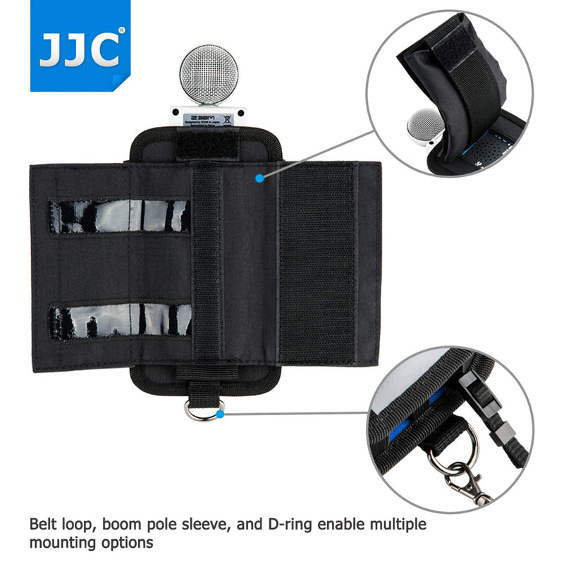 JJC H6 Protective Carrying Storage Pouch Case Bag for Zoom H6 & H6 All Black 2020 Version Handy Portable Recorder replaces Zoom PCH-6 Case, with Clear Visible Front Face Cover Protector for H6 & H6 Black