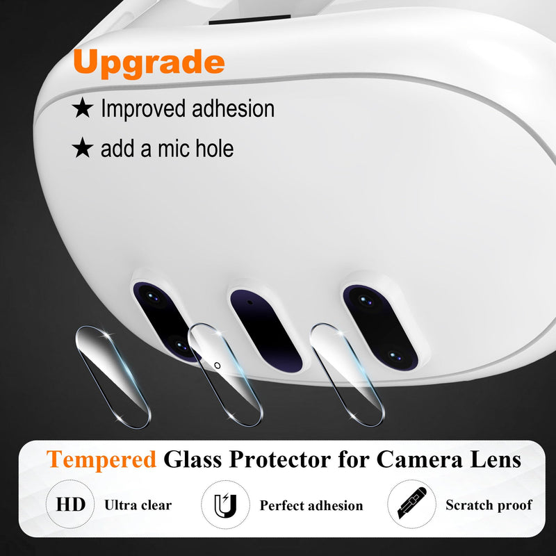 Upgraded Lens Protector Cover for Meta Quest 3, Plastic Hard Protective Shell Cover for Oculus Quest 3, Accessories for Quest 3 - Frosted Clear lens cover + plastic shell