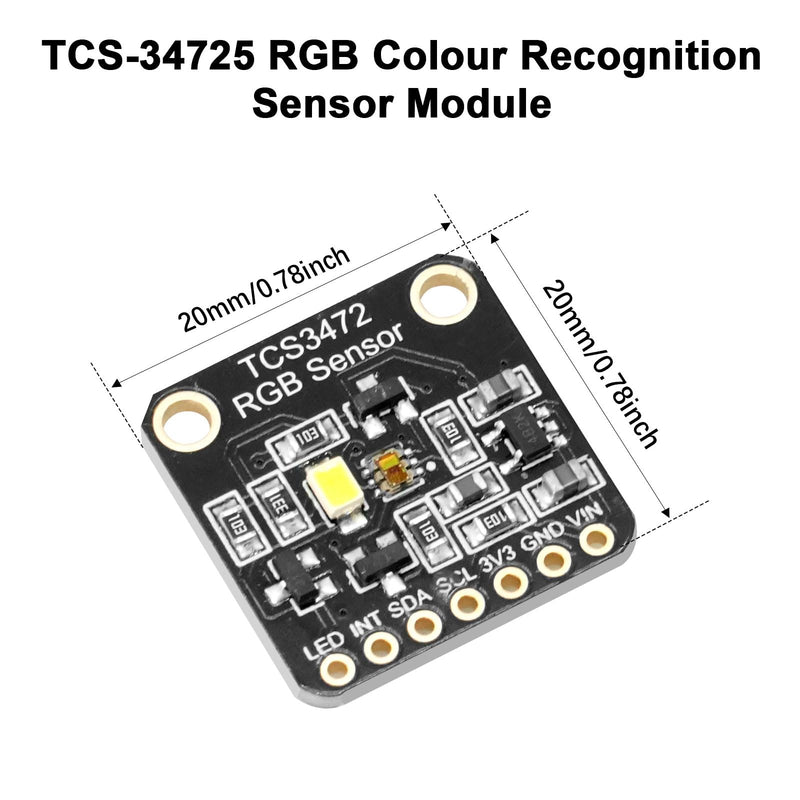 TCS-34725 RGB Light Colour Module AYWHP 2 Pieces RGB Light Colour Sensor Colour Detection Sensor Colour Meter Photoelectric Sensor Compatible with Arduino