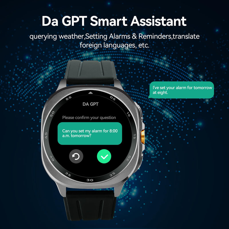 GPS Smart Watch for Men 1.43-inch HD AMOLED 3ATM Waterproof 530mAh Large Battery 100+ Sport Modes Flashlight Answer/Make Calls smart Watch for Android iOS Fitness and Sports Watch(2 Bands) Braided and silicone Strap