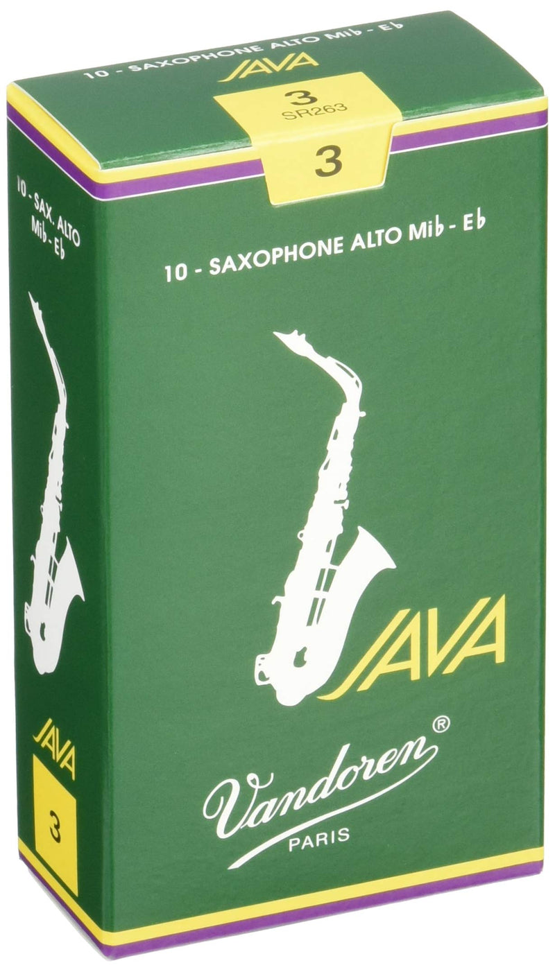 [AUSTRALIA] - Vandoren SR263 Alto Sax JAVA Reeds Strength 3; Box of 10 Strength: 3 