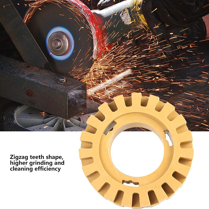 Tool for removing graphics, tooth shape, 4 inch rubber wheel for removing stickers for boats for trucks for removing vinyl for motorhomes (4 inches, hollow)