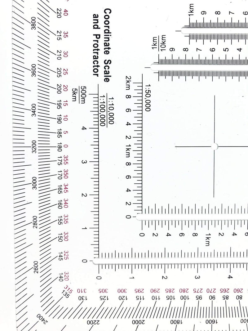 Gotical New and Improved Version Military Style MGRS/UTM Coordinate Grid Reader, and Protractor,Coordinate Scale Map Reading and Land Navigation Topographical Map Scale Pack of 1