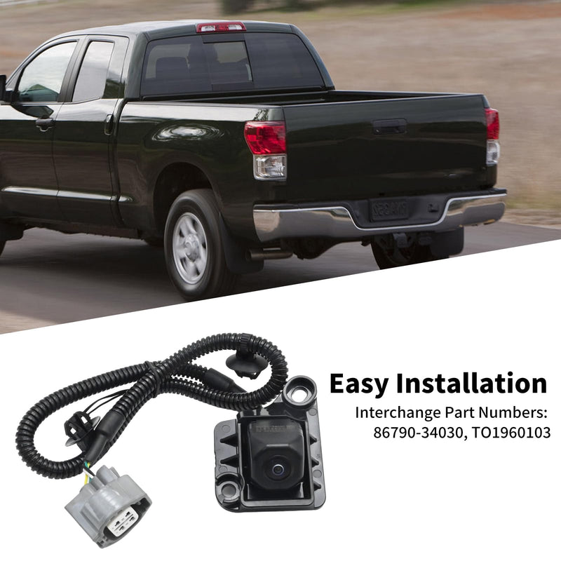 Saihisday 86790-34030 Rear View Backup Camera with Harness Replacement for Toyota Tundra 2007 2008 2009 2010 2011 2012 2013 Parking Reversing Assist Camera Replace TO1960103