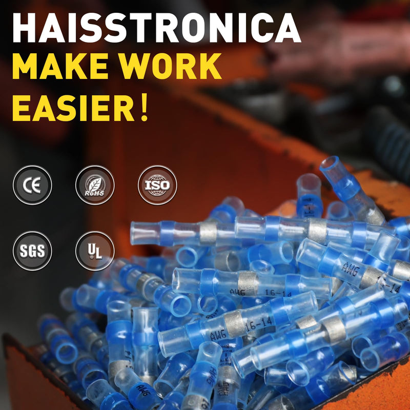 [AUSTRALIA] - haisstronica 150PCS Solder Seal Wire Connectors,Waterproof Wire Connectors, Heat Shrink Butt Connectors for Watercraft,Electrical,Electronics 12-10 Yellow AWG 12-10 Yellow 150 