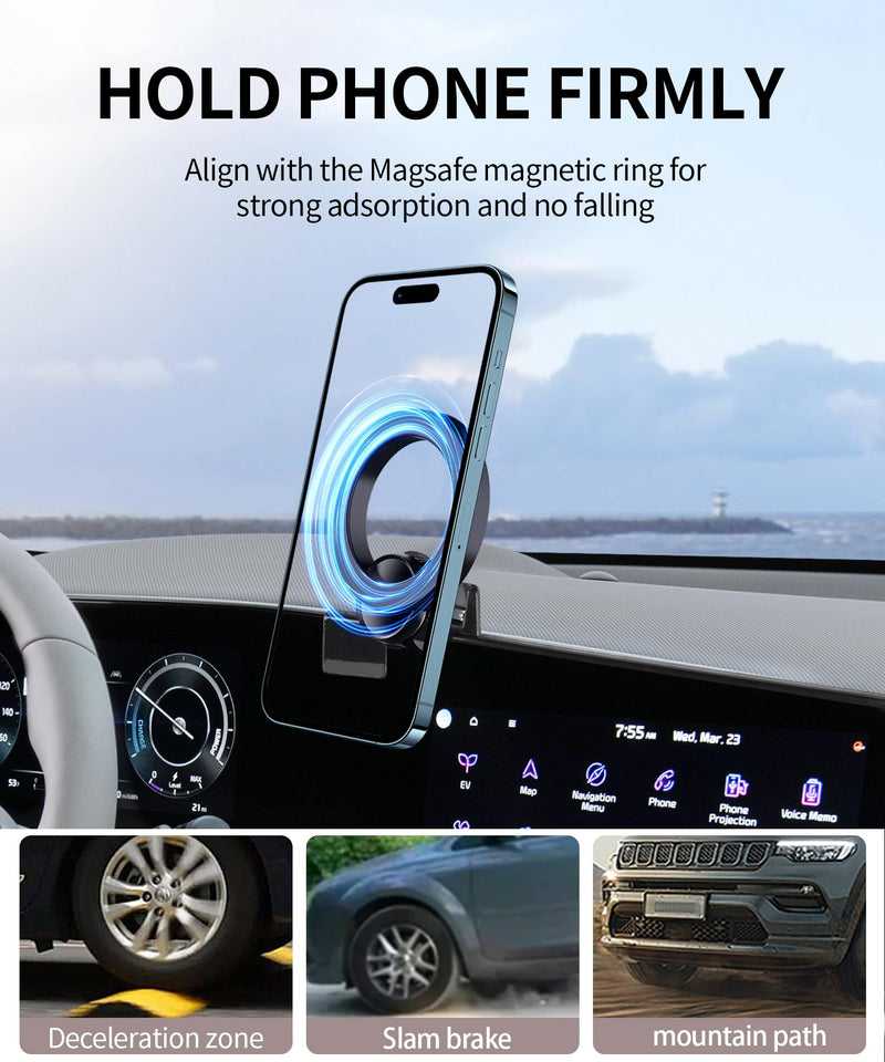 Car Phone Holder for Kia Niro / Niro EV / Hybrid 2023-2026, 8/10.25" Screen | Magsafe Accessories Magnetic Cell Phone Mount Clip Compatible with iPhone, 3D fit Stable Dashboard Navigation Bracket Stand