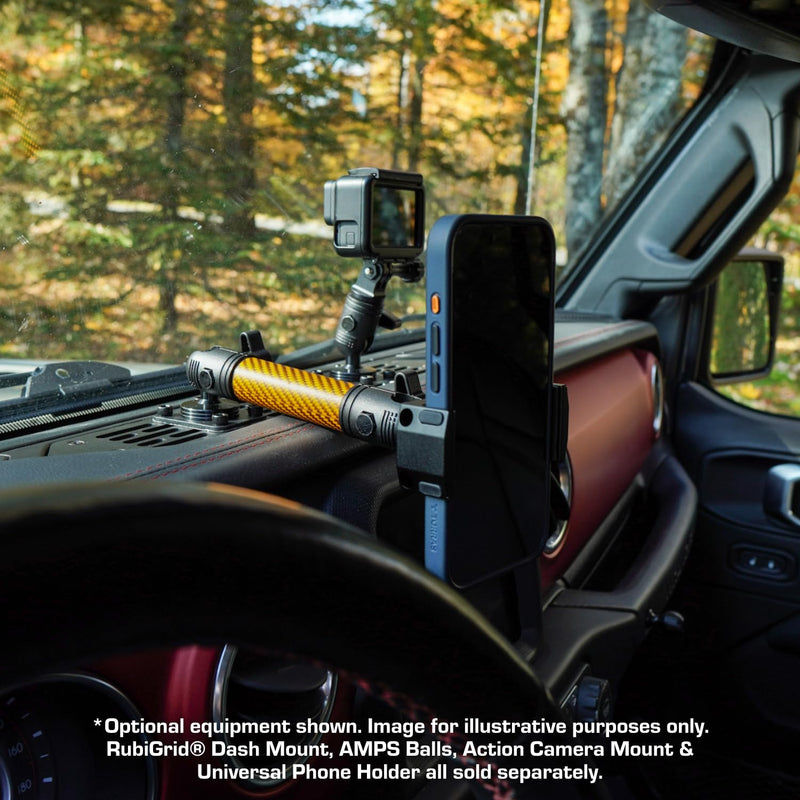 Bulletpoint Mounting Solutions Dash Mount 5.9" Arm Compatible with iPhone and Android Smartphones - Fits 20mm Attachment Ball (Matte Orange Carbon Fiber) Matte Orange Carbon Fiber