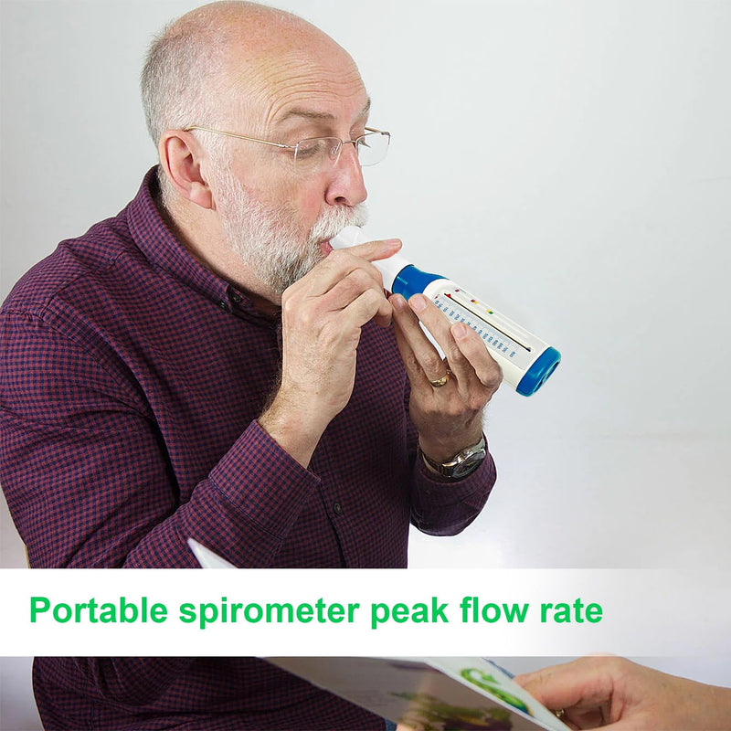 [AUSTRALIA] - Lung Trainer and Performance Monitor for the Lungs, Domestic Lung Health Monitor, Portable Peak Flow Meter, Precise Measurements, Small Peak Flow Meter blue-white 