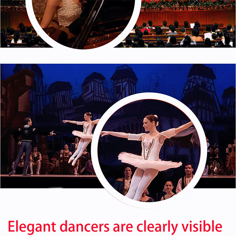 Yourelexit® Opera Glasses Binoculars 3X25 Lorgnette Theater Glasses Optical BK9 Mini Compact Lightweight Built-in Foldable Adjustable Handle Vintage for Adults Women Men in Musical Concert Cinema Gold With Handle and Neck Chain