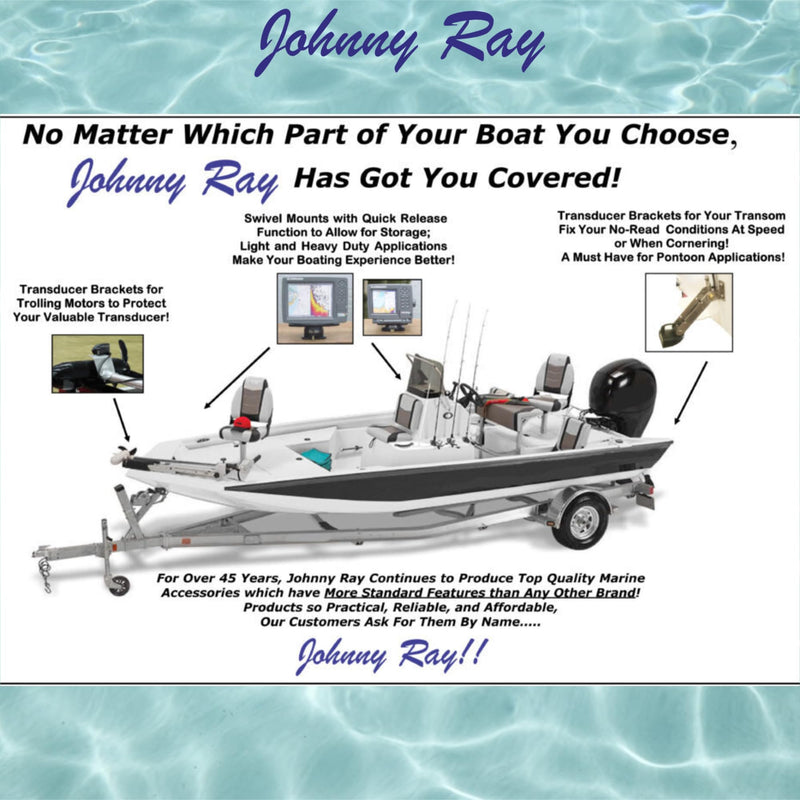 Johnny Ray JR-208 Fish Finder Mount and Depth Finder Mount | Heavy Duty Marine Electronics & Sonar Bracket for Boats, 360° Rotating Quick Release Swivel Base