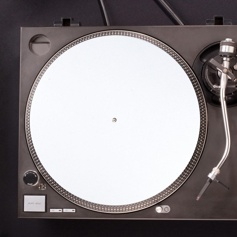 2pcs Record Player Felt Mats, 12 Inch Anti-Slip Anti-Static Turntable Slipmat Felt Record Player Protective Mat Pad Replacement for Phonograph LP Vinyl Record Player, Improves Sound (White)