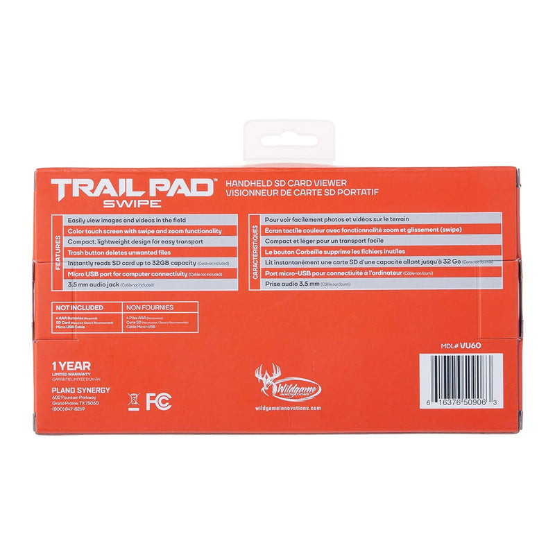 WILDGAME INNOVATIONS Trail Pad Swipe | VU60 SD Card Viewer for Hunting & Wildlife Observation | Compact Water-Resistant Memory Card Reader with 4.3" Touch Screen, Dark Green
