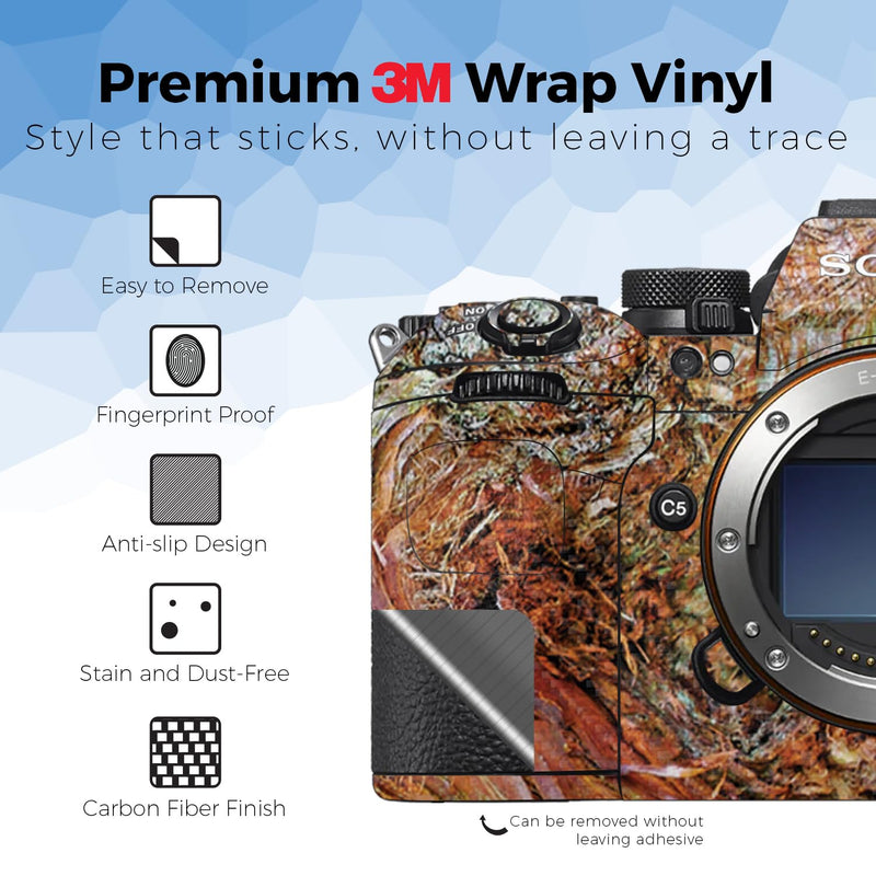 Carbon Fiber Camera Skin Compatible with Sony Alpha 9 III (2024) - Woodlands - Premium 3M Vinyl Protective Wrap Decal Cover - Easy to Apply | Crafted in the USA by MightySkins Alpha 9 III (2024) Textured Carbon Fiber Finish