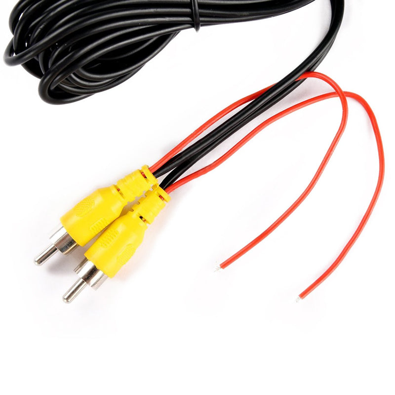 DALLUX Backup Camera RCA Video Cable,Car Reverse Rear View Camera Video Cable with Detection Wire(20FT/6 Meters),AV Extension Cable with RCA Video Female to Female Coupler and Power Cable RCAC02/20ft