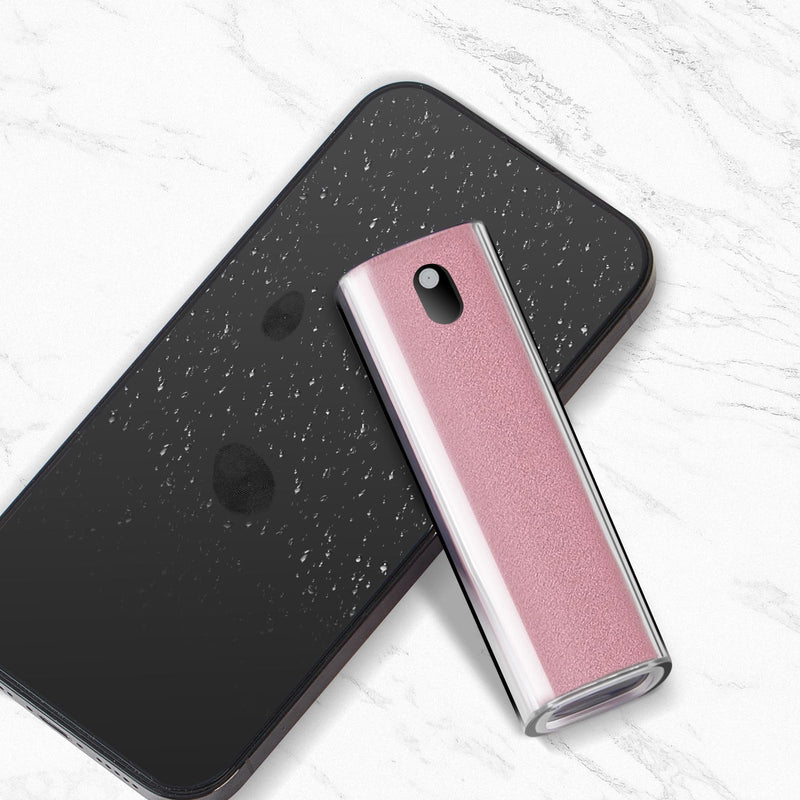 YTT Screen Cleaner, All-in-One Spray & Wipe Cleaner, with Transparent Protective Shell for All Phones, Laptop and Tablet Screens (Pink) Pink