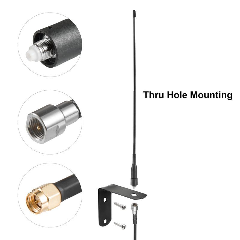 Extended Long Range 433Mhz 433.92MHz Flexible Whip Receiver Antenna for Remote GTO Mighty Mule LiftMaster Ghost Etc Smart Gate Door Opener Alarm System Signal Booster，Distance up to 500 ft+, Eifagur