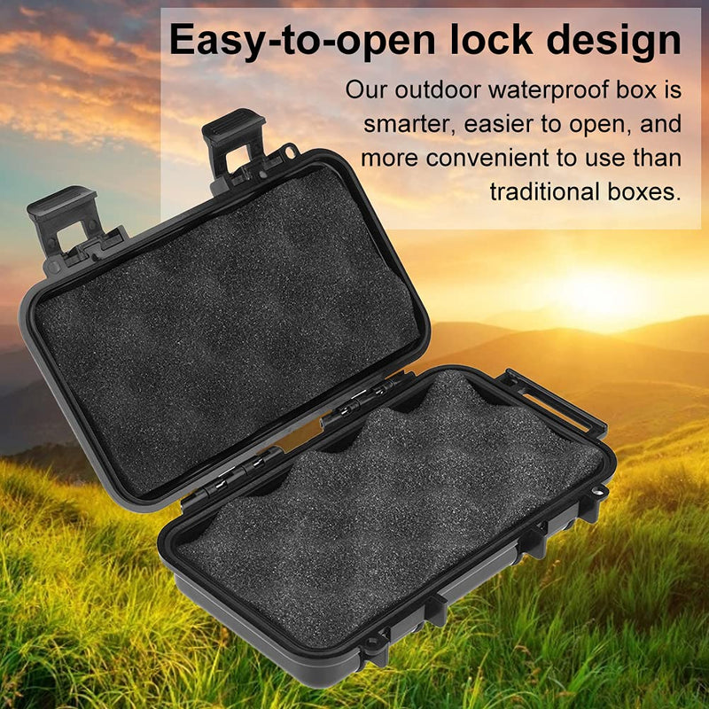 Eboxer 3 Sizes Protective Waterproof Case, Outdoor Shockproof Storage Case, with Sponge, for Loading Smartphone Hard Drive, and Other Small Electronic Devices B 7.5x4.7x2.0in