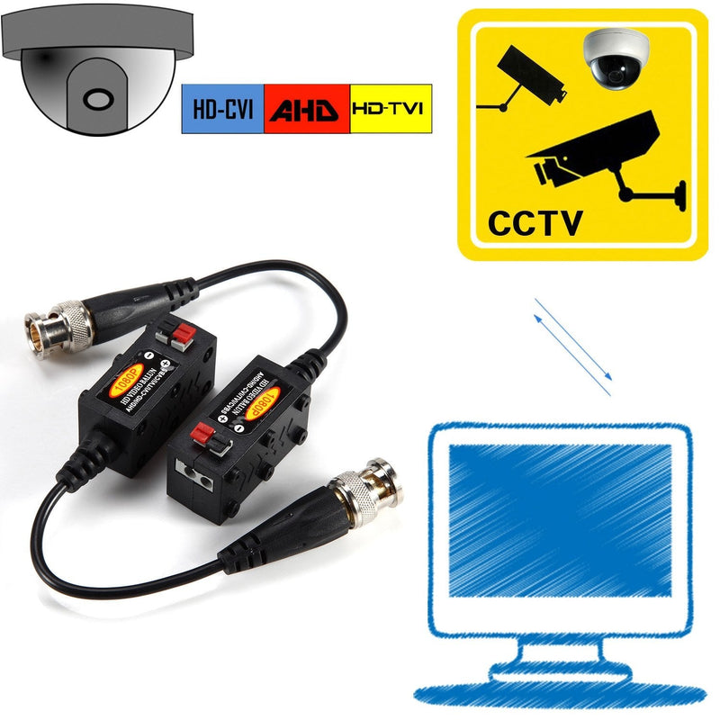 1080P AHD/HD-CVI/TVI/CVBS Passive HD Video Balun Transmitter 4 Pairs (UTP Up to 350M-600M)
