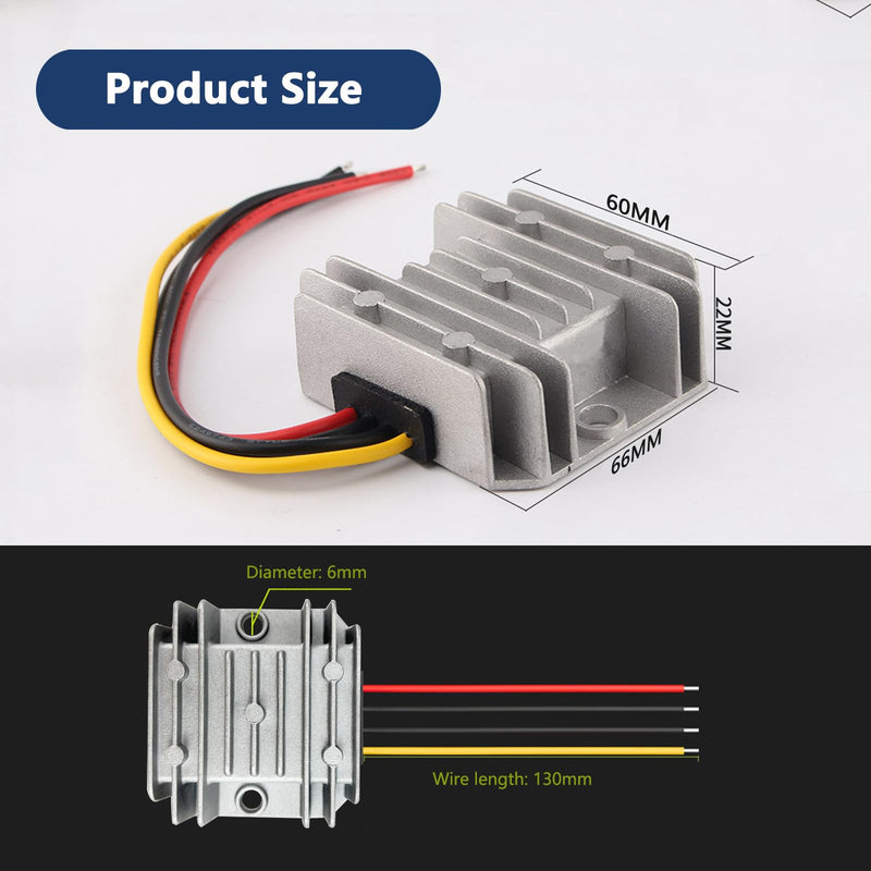Voltage Converter 36V 48V to 12V 10A 120W DC-DC Converter 20-60V to 12V Stepdown Converter IP68 Waterproof Car Power Converter Stepdown Converter Power Supply Module 36/48V to 12V 10A