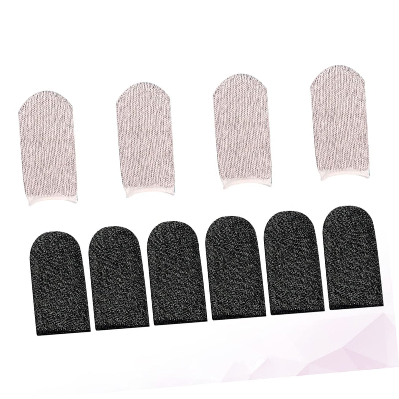 10pcs Finger Cots Touchscreen Finger Sleeve Finger Tube Cover Thumb Cots Mobile Game Controller Finger Sleeve Fabric Finger Gloves Finger Toe Cots Nylon Cell Phone White Finger Cap