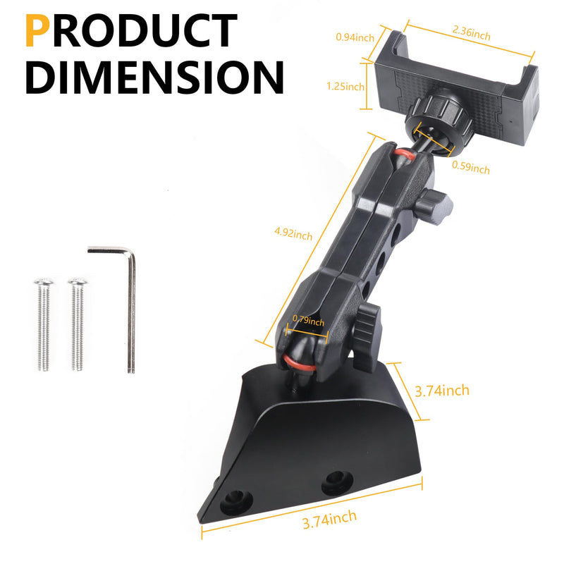 Dash Phone Mount Holder Driver Side Compatible with 2021 2022 2023 2024 2025 2026 Ford Bronco 2/4 Door Interior Accessories Dashboard Cell Phone Stand 360° Adjustable Aluminum Alloy