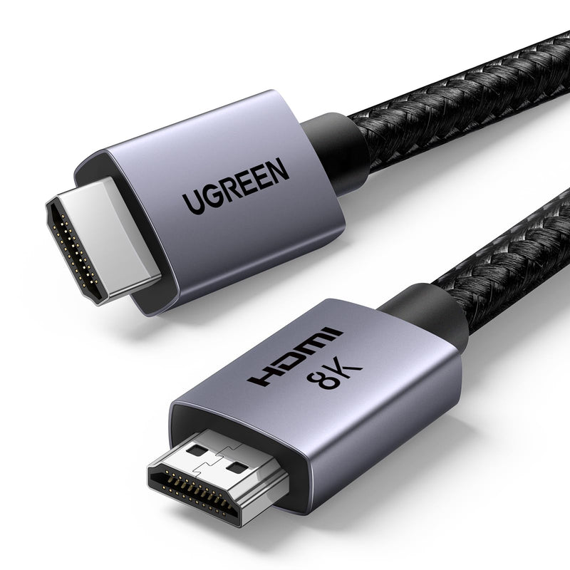UGREEN 8K HDMI 2.1 Cable 48Gbps 33FT, Ultra High Speed HDMI Cord | Aluminum, 4K@240Hz 120Hz 10K 8K@60Hz, HDCP 2.2&2.3, eARC HDR 10 Dolby Compatible with PS5/Blu-ray/Roku TV/Switch 2/Mac mini