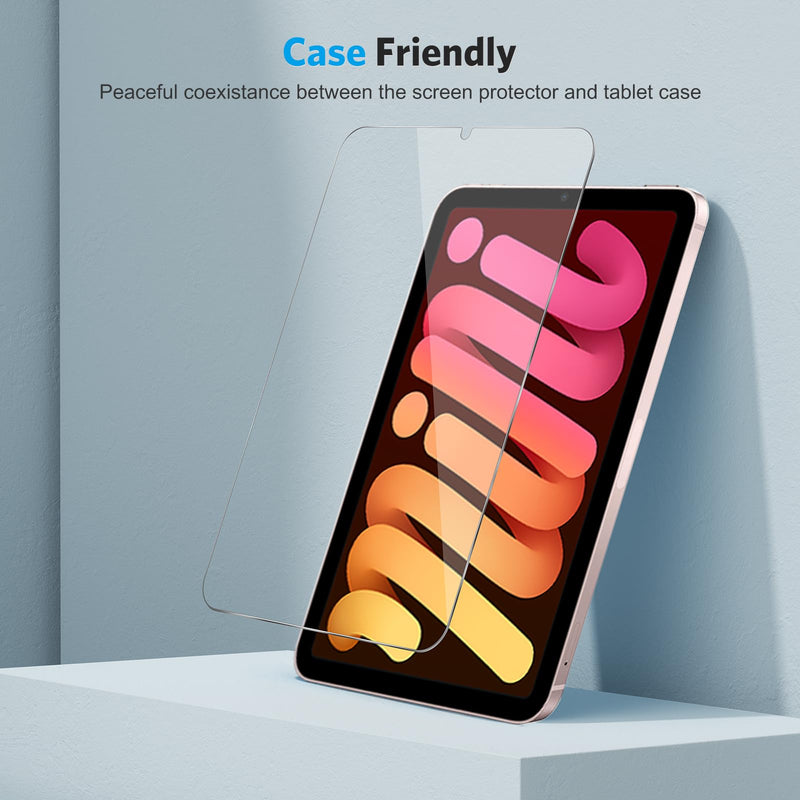 OMOTON [3 Pack] Screen Protector for iPad Mini 6 (6th Generation, 8.3 Inch) - Tempered Glass for iPad Mini 6th Generation 2021, Case Friendly/High Definition/Apple Pencil Compatible