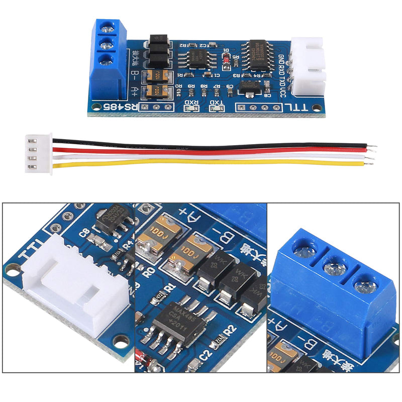 2Pack TTL to RS485 Adapter Module, 485 to TTL 3.3V/5.0V Signals Serial Port Power Supply Converter with Indicator Lights