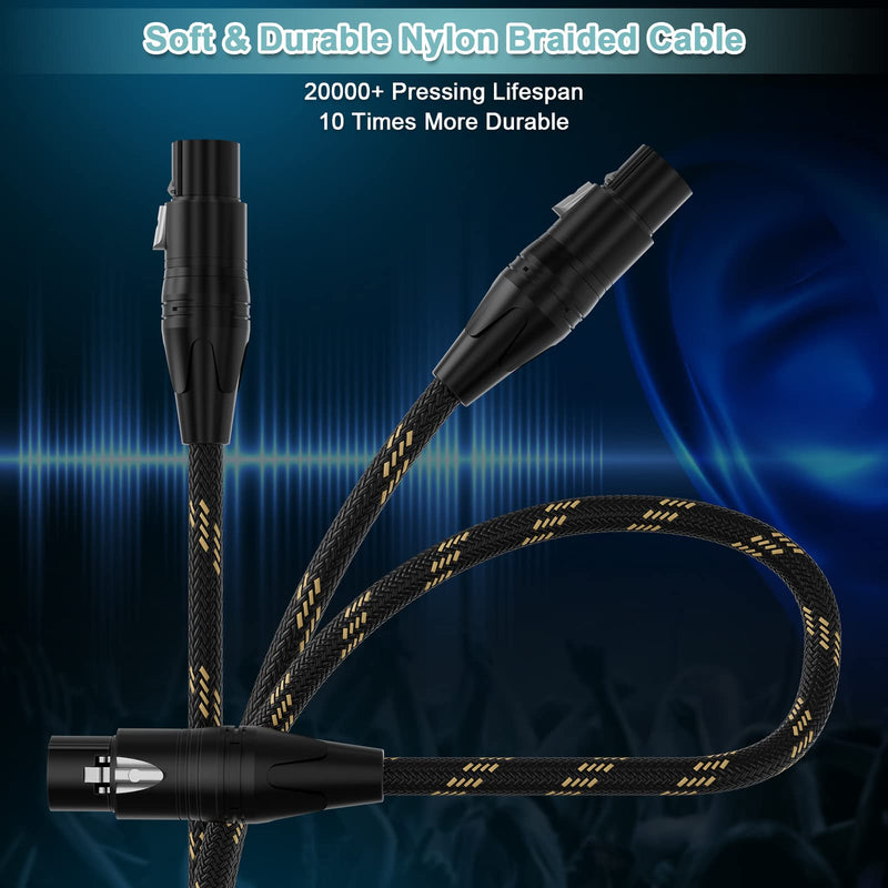 XLR to 1/4 Inch (6.35mm) TRS Cable, Balanced XLR Female to 1/4 Inch TRS Adapter, 6FT 2Pack XLR Female to 6.35