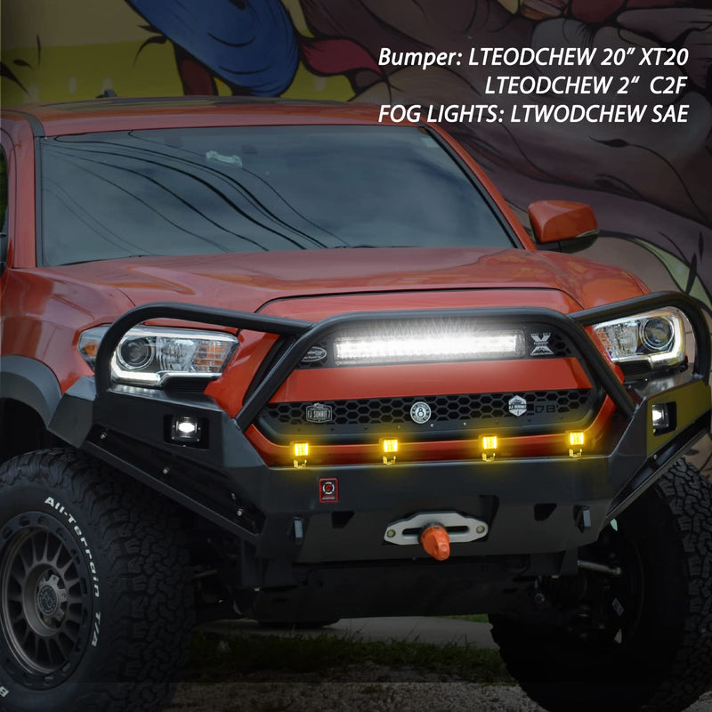 [AUSTRALIA] - 2 Inch LED Pods with DRL, LTEODCHEW 2PCS Screwless 5,000LM Flood Beam Motorcycle Auxiliary Scene Reverse Ditch Camp Work Back up Lights for Motorcycle Trucks Tacoma —— Flood 2 Inch Flood 
