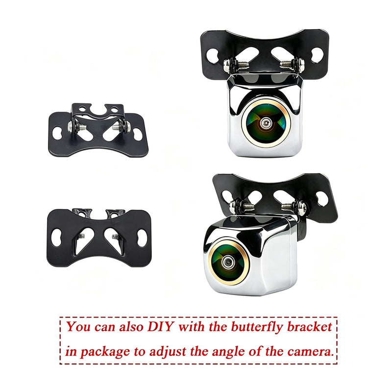 AHD 1080P/CVBS Car Rear View Fisheye Lens License Plate Camera with RCA Cable & Vehicle Camera for Hyundai Santa Fe/ ix45/ Maxcruz/KIA Carens RP MK3/KIA Rondo RP & HD Silver Backup Camera