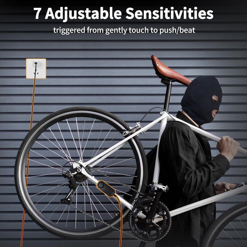 WSDCAM Wireless Bike Alarm with Remote, Rechargeable Bicycle Alarm System Anti Theft, IP65 Waterproof, 113dB Loud Bike Alarms for E-bikes, Motorcycles, Scooter, Outdoor Riding and Cycling Safety