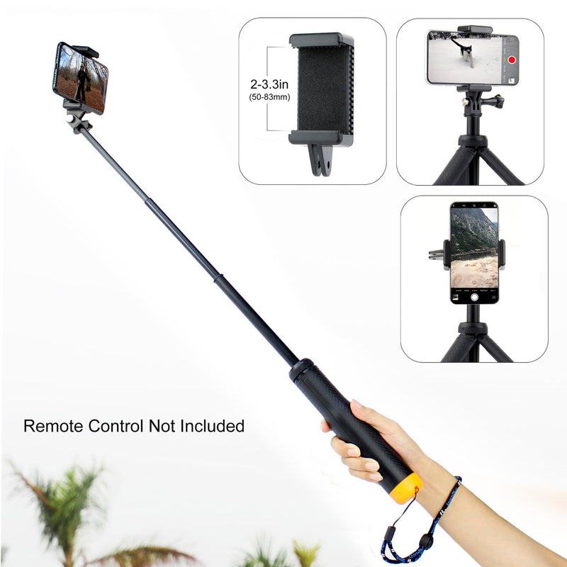 4-in-1 Floating Hand Grip Tripod Underwater Waterproof Selfie Stick Extendable Monopod for GoPro Hero 12 11 10 9 8 7 6 5 4,Insta360,Used as a Floating Tripod,Hand Grip,Selfie Stick,Tripod Stand Yellow